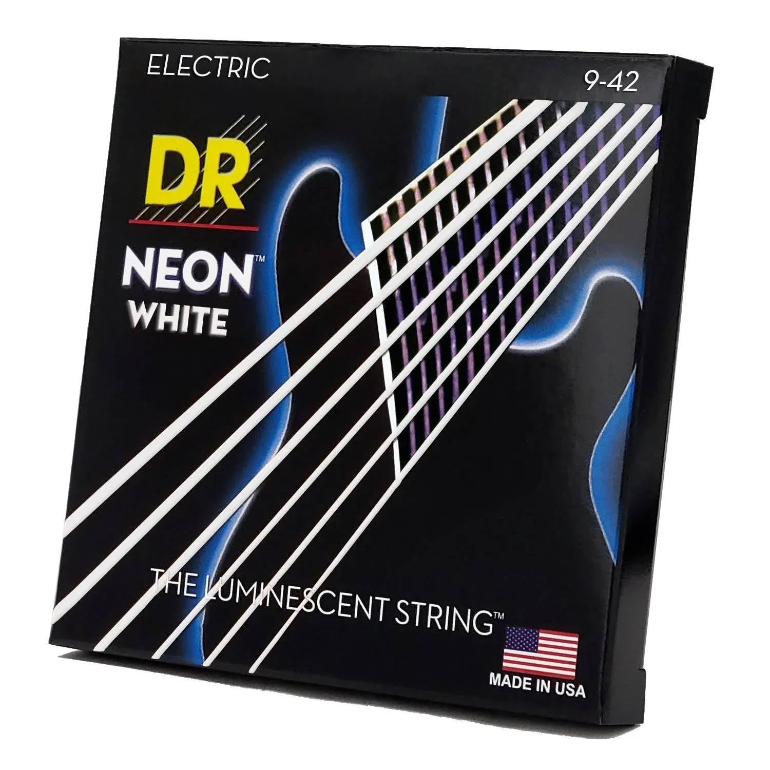 DR Hi-Def Neon White K3 Coated Electric Guitar Strings NWE-9 Lite 9-42