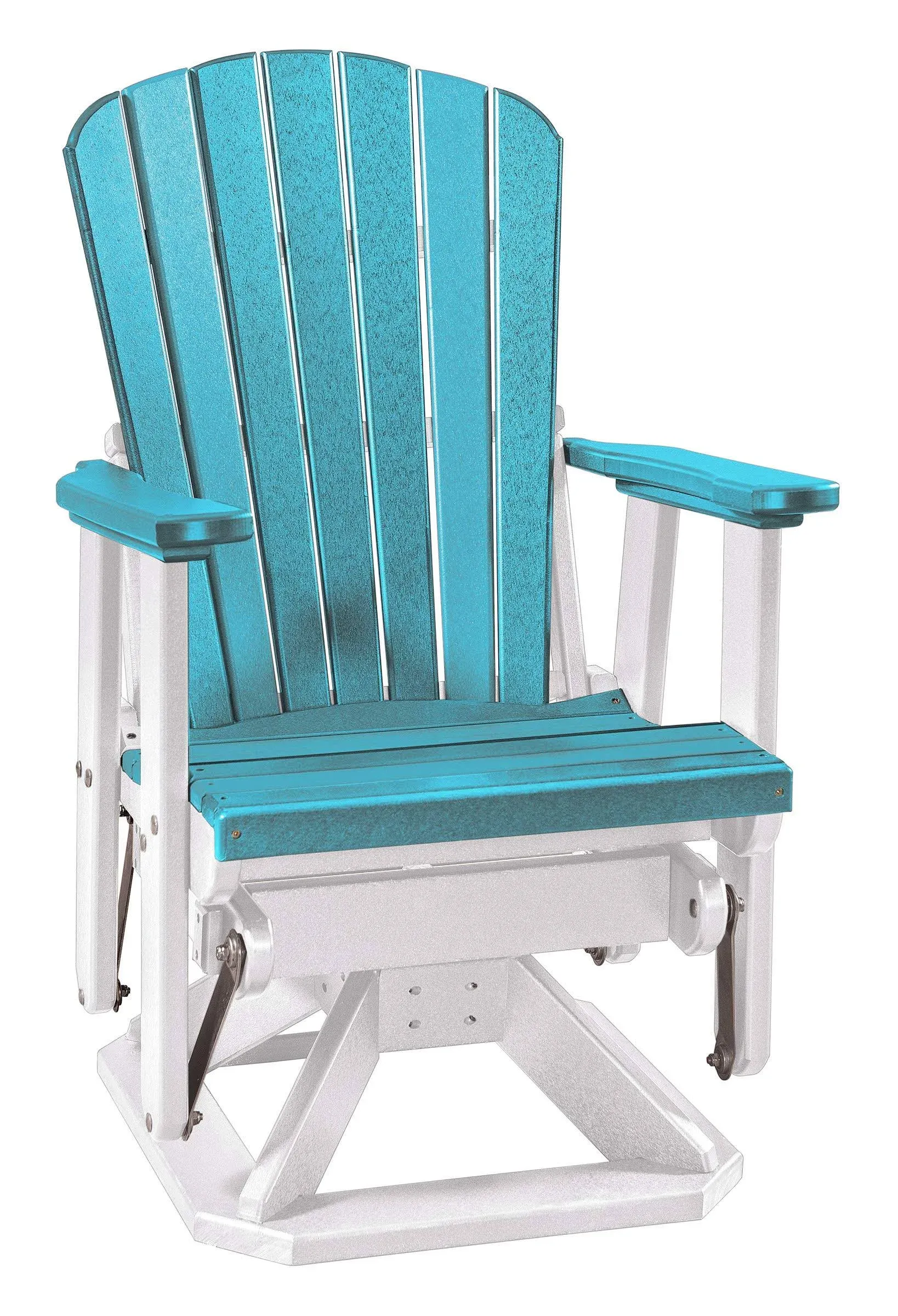 OS Home and Office Furniture Model 510ARW Fan Back Swivel Glider in Aruba Blue with White Base