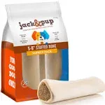 Jack&Pup Filled Dog Bones for Aggressive Chewers, 5 to 6" Dog Chew Treats Dog Bone. (Includes Flavors: Peanut Butter, Bacon & Cheese, Bully Sticks).