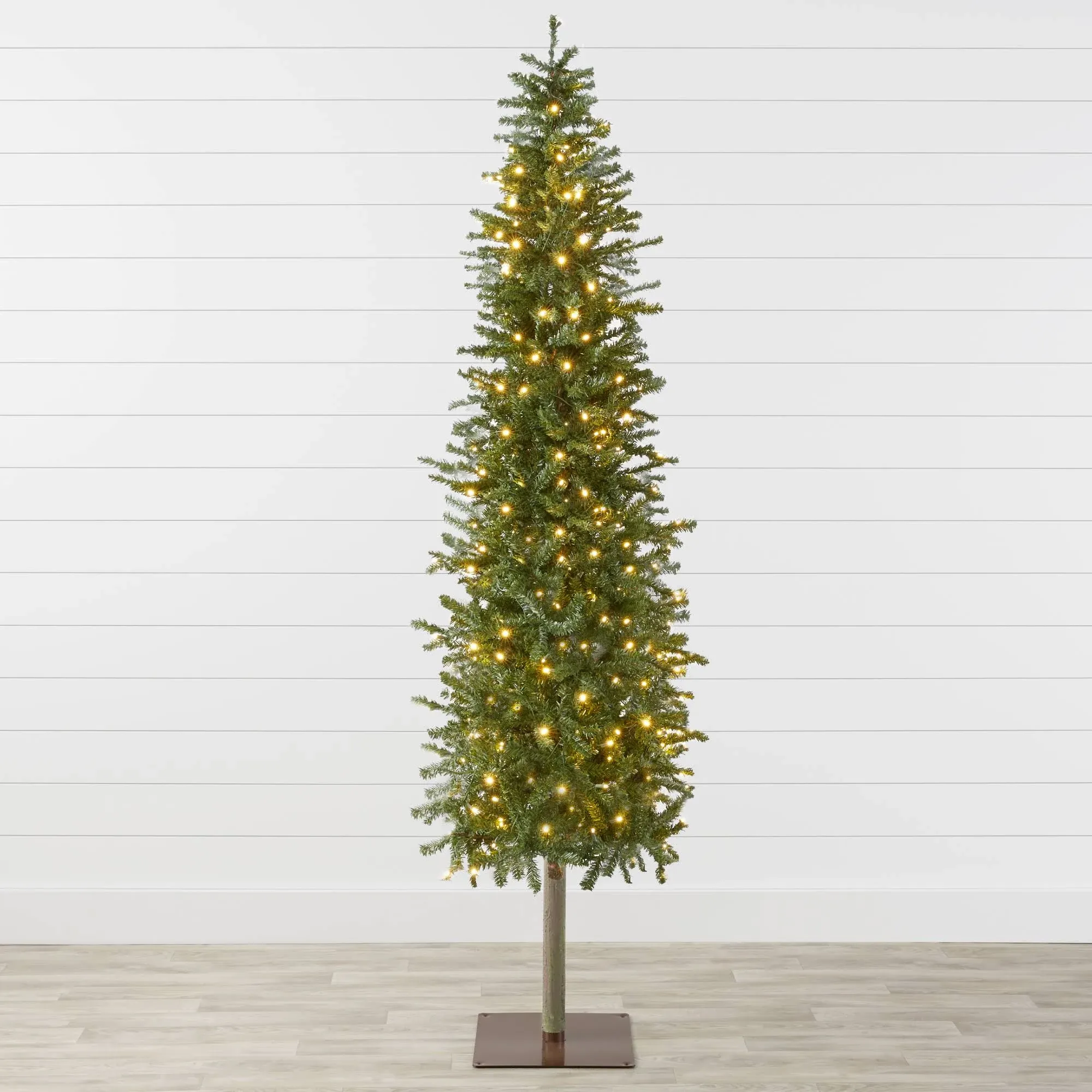 Best Choice Products 7.5ft Pre-Lit Artificial Alpine Slim Pencil Christmas Tree w/ 350 LED Lights, Stand