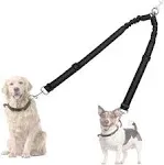 Double Dog Leash, No Tangle 360°Swivel Rotation Reflective Lead Attachment Adjustable Length Dual Two Dogs Lead Splitter, Comfortable Shock Absorbing Walking Training for 2 Dogs