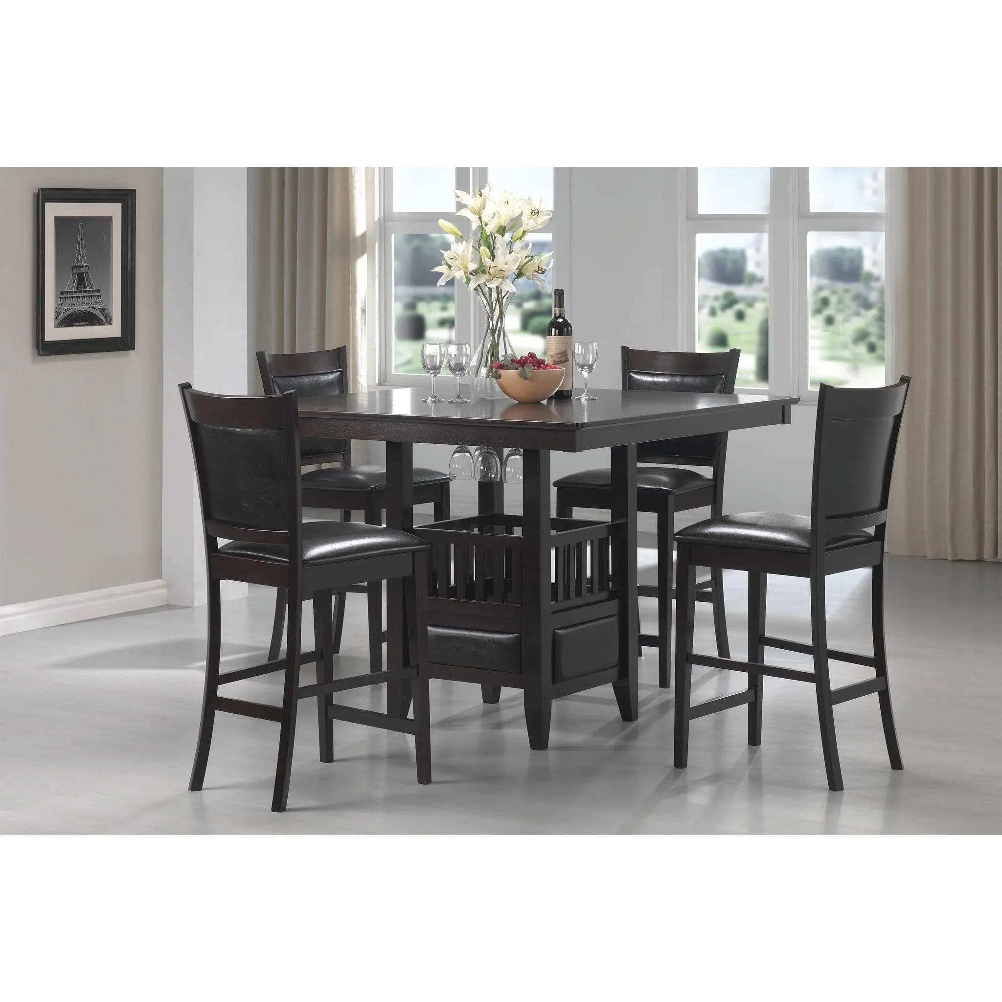 Jaden Transitional Cappuccino Five-Piece Counter-Height Dining Set - Coaster 100958-S5