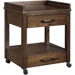 Signature Design by Ashley Baldridge Rustic Industrial Office Printer Stand with Storage, Brown