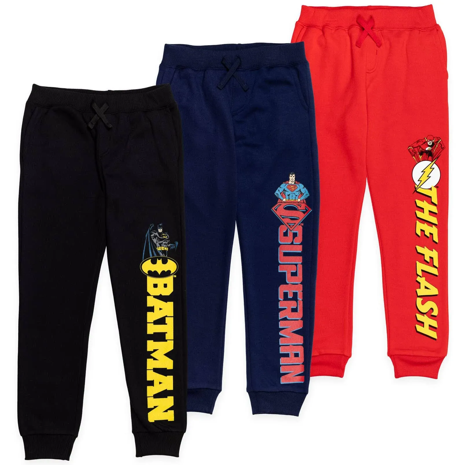 DC Comics Justice League Batman Superman Flash Toddler Boys 3 Pack Jogger Pants 5T