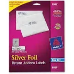 Avery® 08986 3/4" x 2 1/4" Silver Rectangle Foil Return Address Labels - 300/Pack