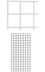 SSWBasics 2 ft x 4 ft White Grid Wall Panels - 3” on Center ¼" Thick - Durable Metal Gridwall Panel for Retail Display, Boutique, Craft Show, Art Panel, Home & Garage Organization - Sturdy Wire Wall