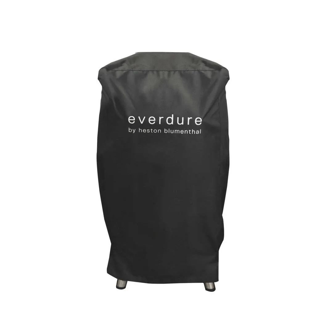 Everdure Grill Cover for 4K Charcoal Grill & Smoker, Long Cover with UV Protection and Drawstring Closure, Waterproof Lining and 4 Season BBQ Grill Protection, Black, 29.7”L x 16.6”W x 42”H