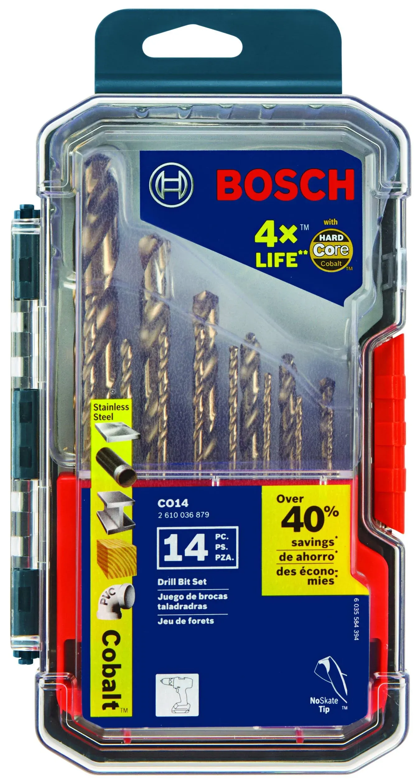 Bosch CO14 14 Piece Cobalt Metal Drill Bit Set