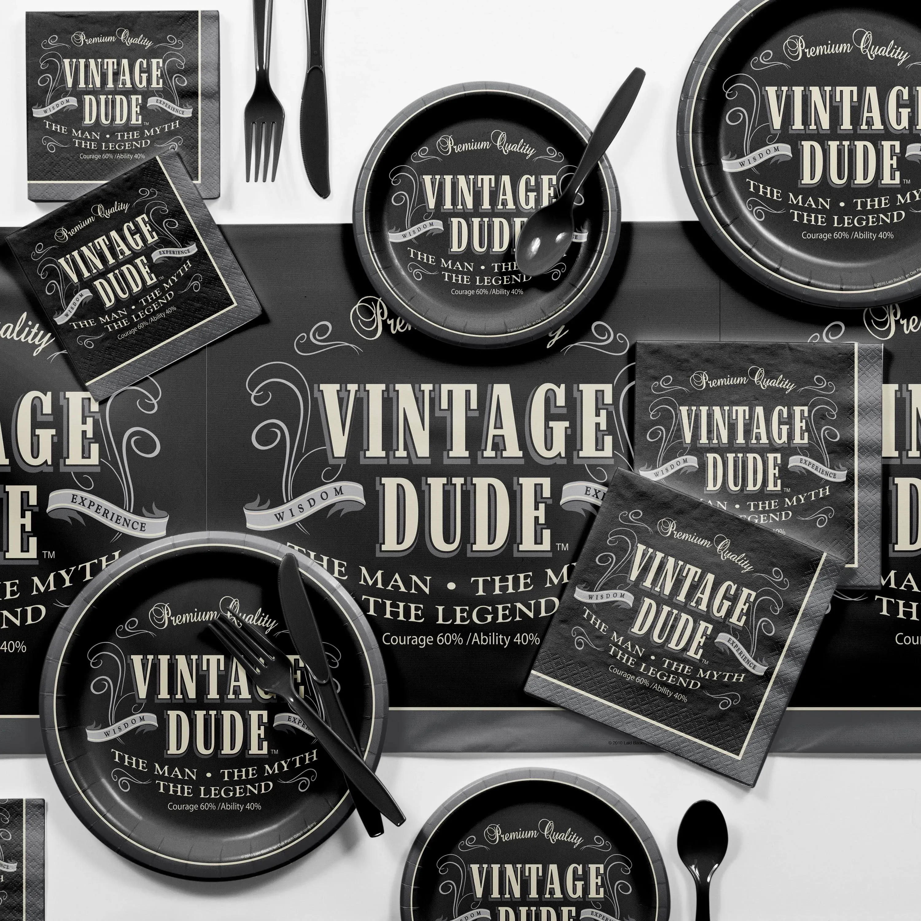 Vintage Dude Party Supplies Kit