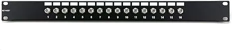 Networx 16 Port Fully Loaded F-Type Coaxial Patch Panel - 1U