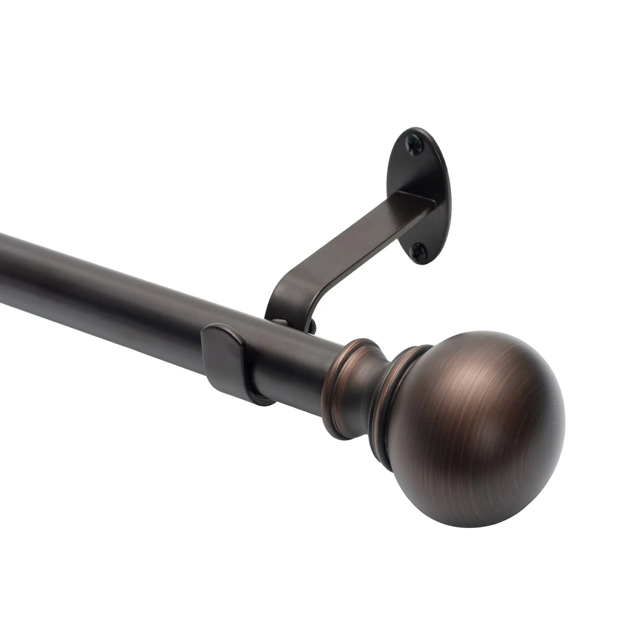 Elrene Home Fashions Cordelia Adjustable Curtain Rod with Ball Finials, 86-120 - Antique Bronze