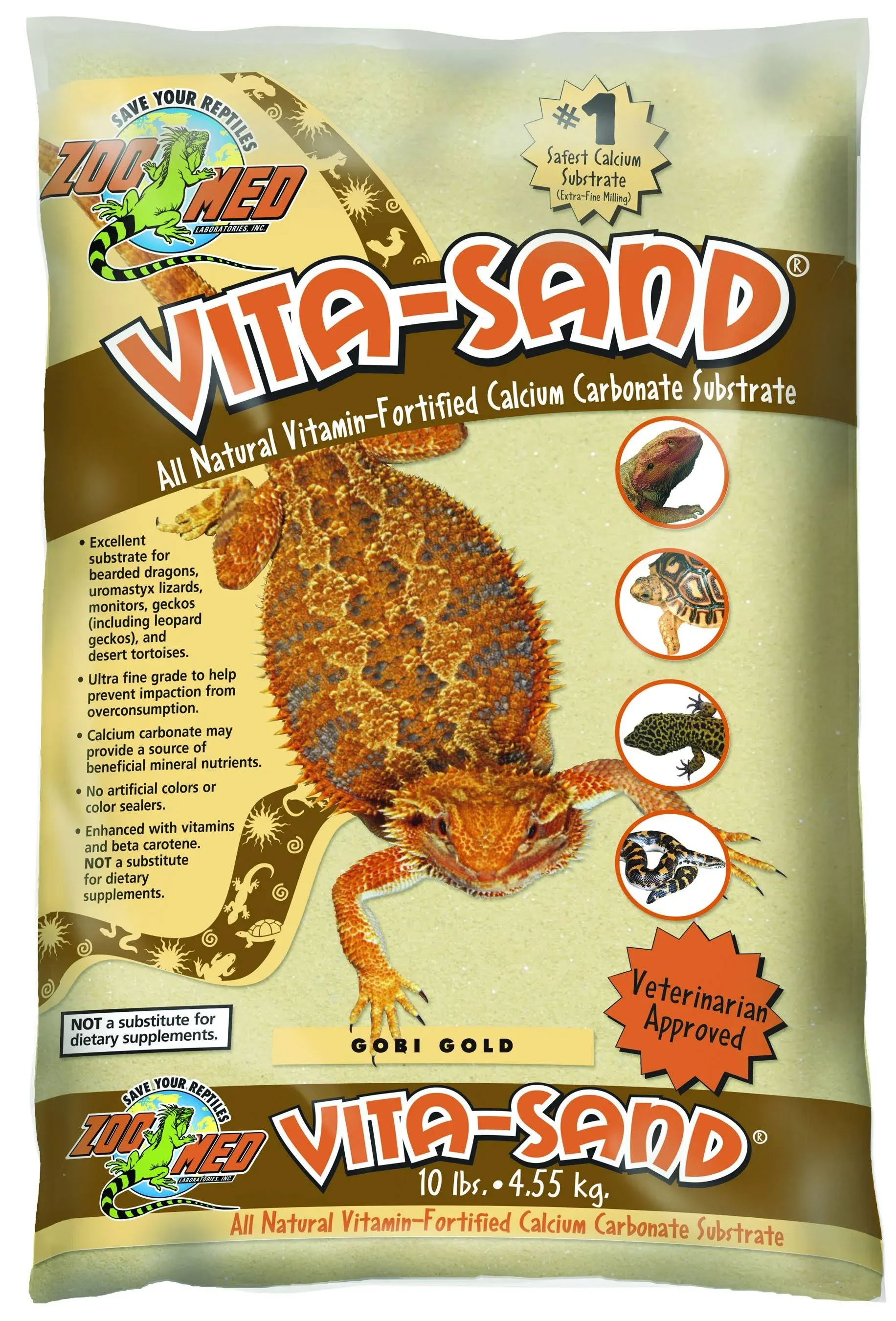 ZOO MED VITA SAND calcium carbonate substrate for Reptile