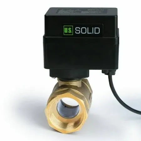 U.S. Solid Motorized Ball Valve with Indicator Lights 1 in Brass 9-36V N/O