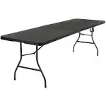 COSCO Fold-in-Half Banquet Table w/Handle, 8ft, Black