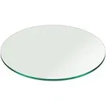 3/8" Thick Round Glass Table Top Pencil Polish Tempered - 22 inch