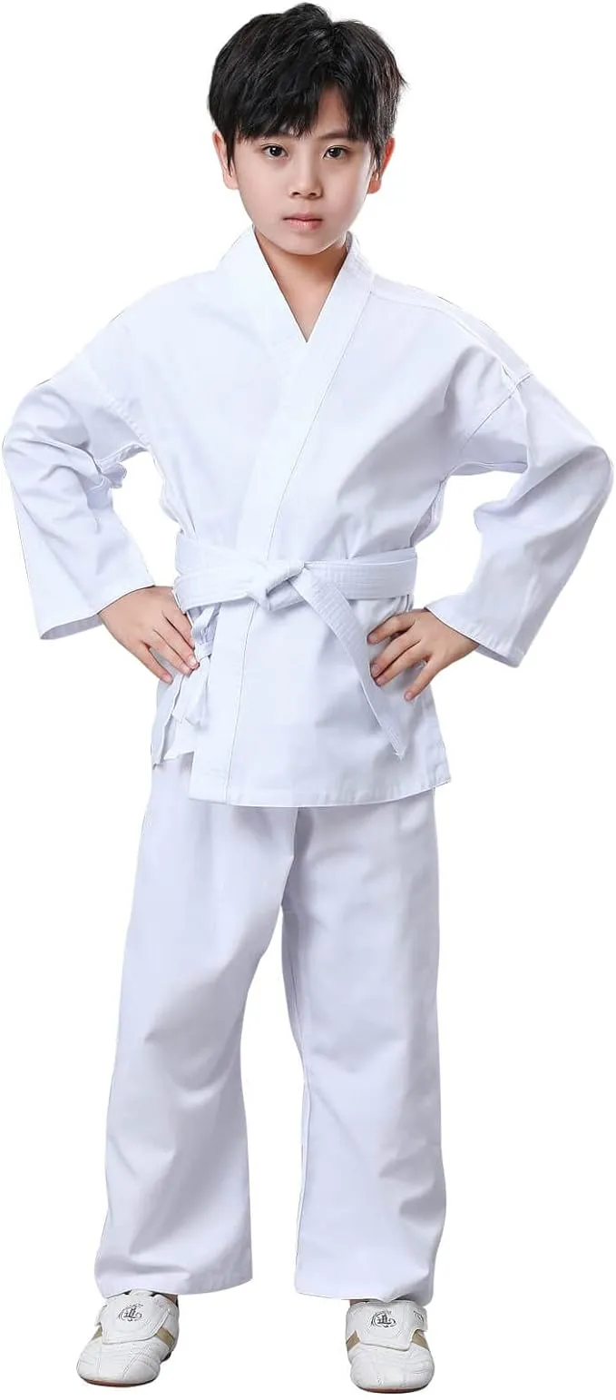 JUST YEARN Karate Gi for Kids & Adults Lightweight Students Karate Uniform Sets with Belt for Martial Arts trainning