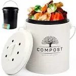 Perfnique Kitchen Compost Bin 1.3 Gallon Countertop Compost Bin with Lid Indo...