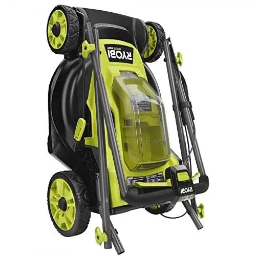 "RYOBI 18V ONE+ HP Brushless 16\\'\\' Lawn Mower Kit 2 Batteries GREEN"