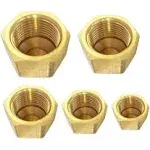 Brass Flare Cap Assortment Kits, SAE 45 Degree Flared Tube Fitting for 1/4" 5/16" 3/8" 1/2" 5/8" Tube OD, 5pcs