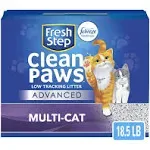 Fresh Step Clumping Cat Litter Advanced, Clean Paws Multi-Cat, Extra Large, 37lb