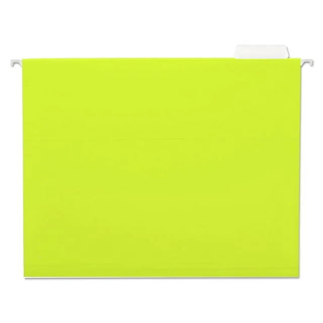 Universal 14119 Hanging File Folders, 1/5 Tab, 11 Point Stock, Letter, Yellow, 25/Box