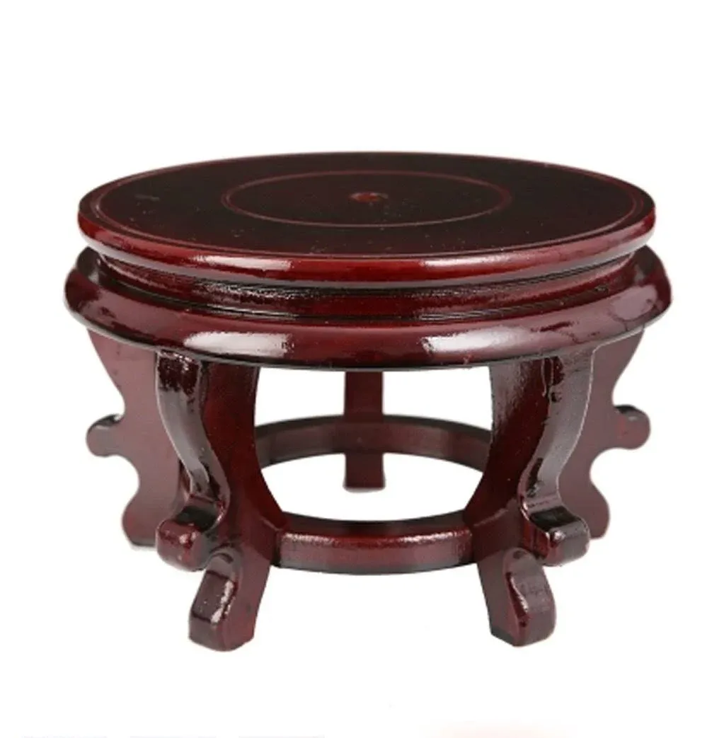 STOBOK Chinese Rosewood Display Stand Oriental Furniture Wooden Base Square Teapot Base Bonsai Vase Display Stand