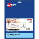 Avery Tent Cards 2" x 3.5" 80 Total Laser/Inkjet Printable Place Cards Tent Cards