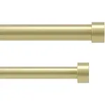 Umbra Cappa Double Curtain Rod, Includes 2 Matching Finials, Brackets & Hardware, 66 to 120-Inch, Brass