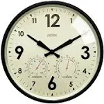 Cloudnola Factory Outdoor Wall Clock & Weather Station Black