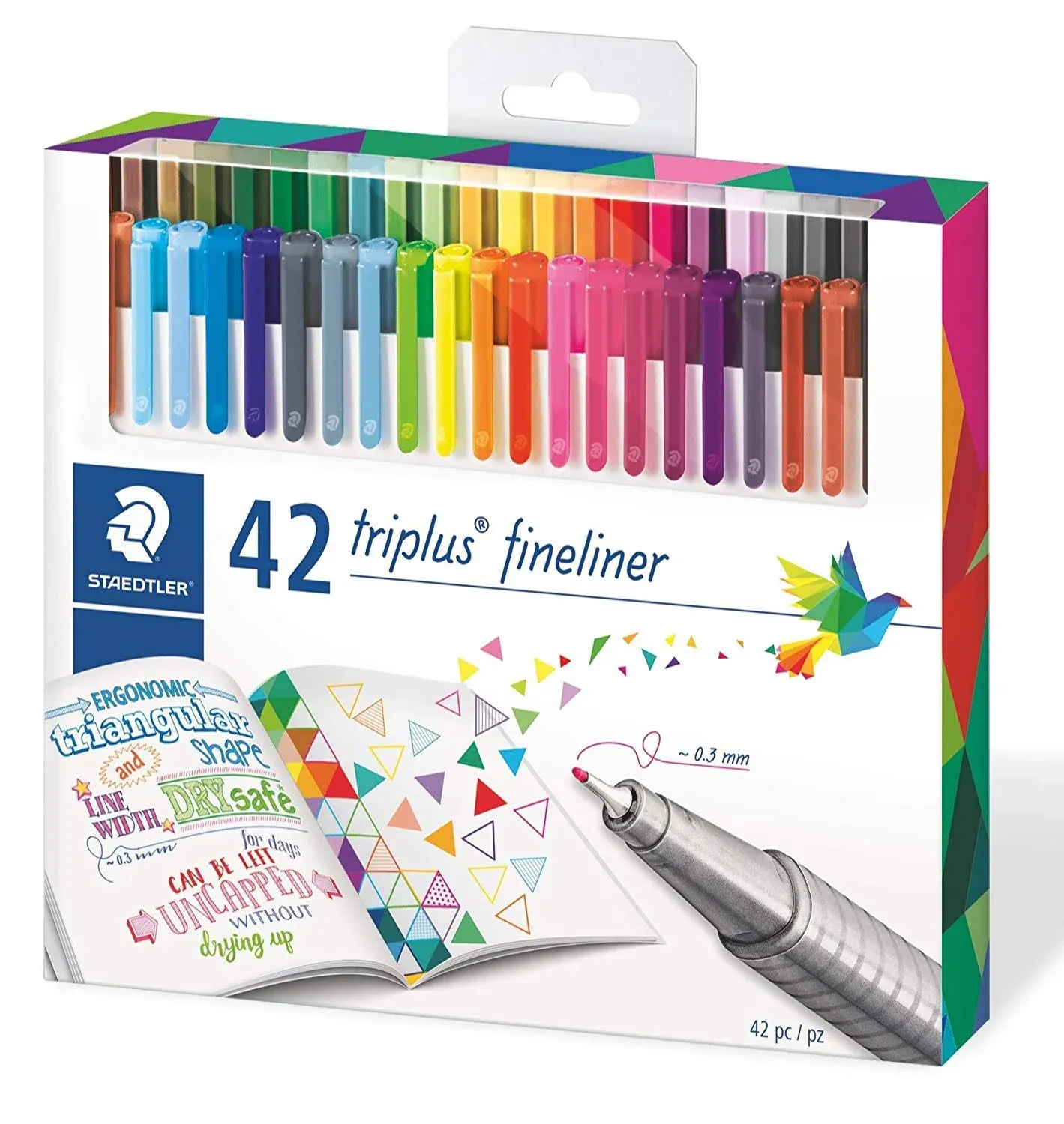 STAEDTLER 334 C42 Triplus Fineliner Superfine Pen, 0.3mm Line Width - Assorted C