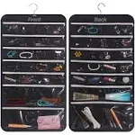 DIOMMELL Hanging Jewelry Organizer 47 Pockets with Zipper for Earrings Necklace Bracelet Ring Accessory Display Storage Bag Travel Holder Box