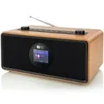 Ocean Digital WR-860 FM Wi-Fi Internet Radio with Stereo Speakers, Alarm Clock, Sleep Timer, Line Out, Aux in, Stress Relief, Relaxation and Sleep