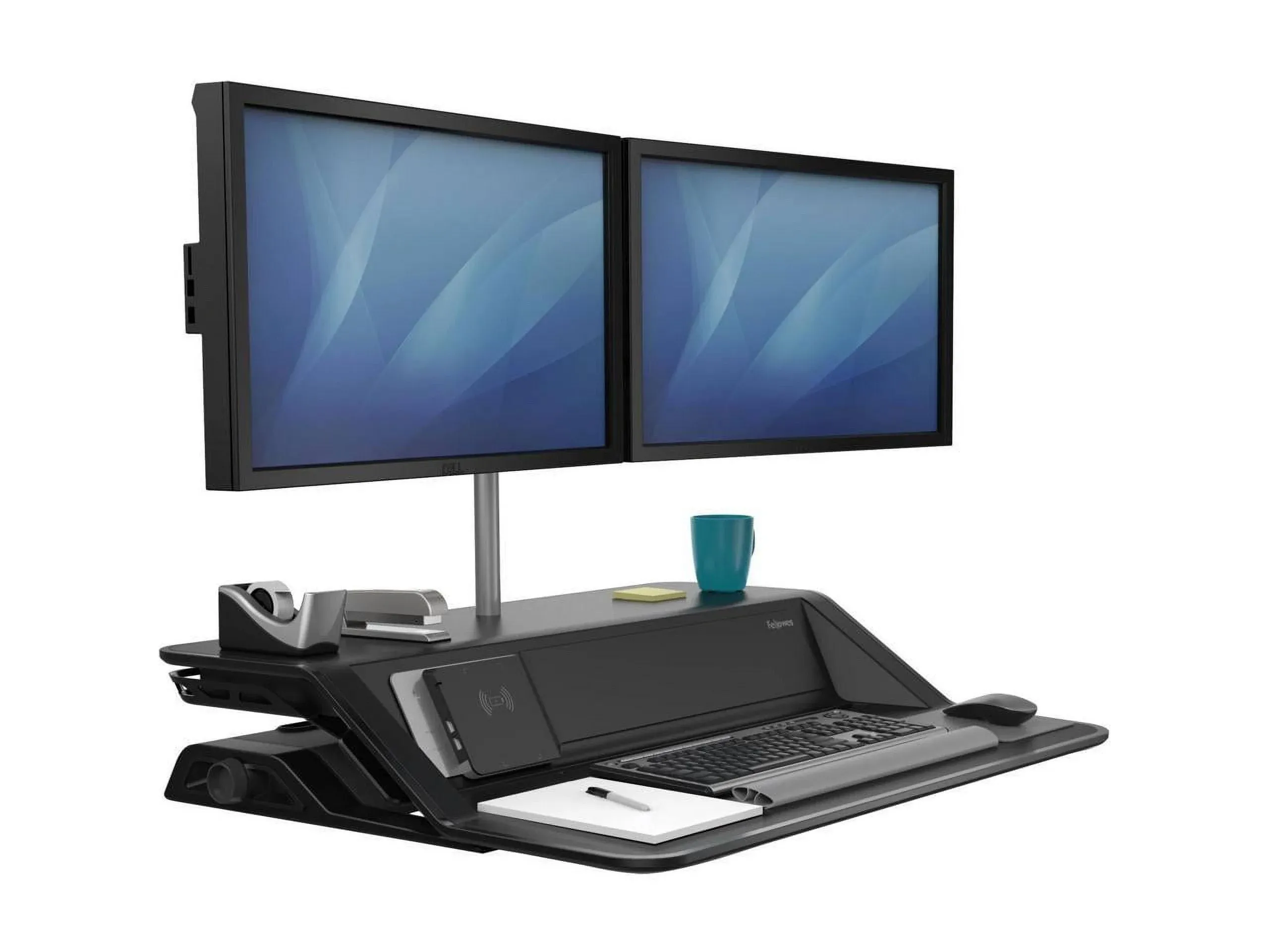 Fellowes Lotus DX Sit Stand Workstation, Black