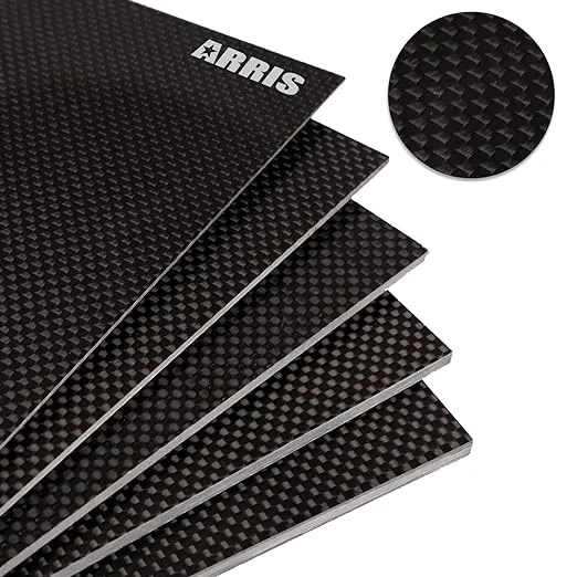 200X300X2.5MM 100% 3K Plain Weave Carbon Fiber Sheet Laminate Plate Panel 2.5mm Thickness(Glossy Surface))