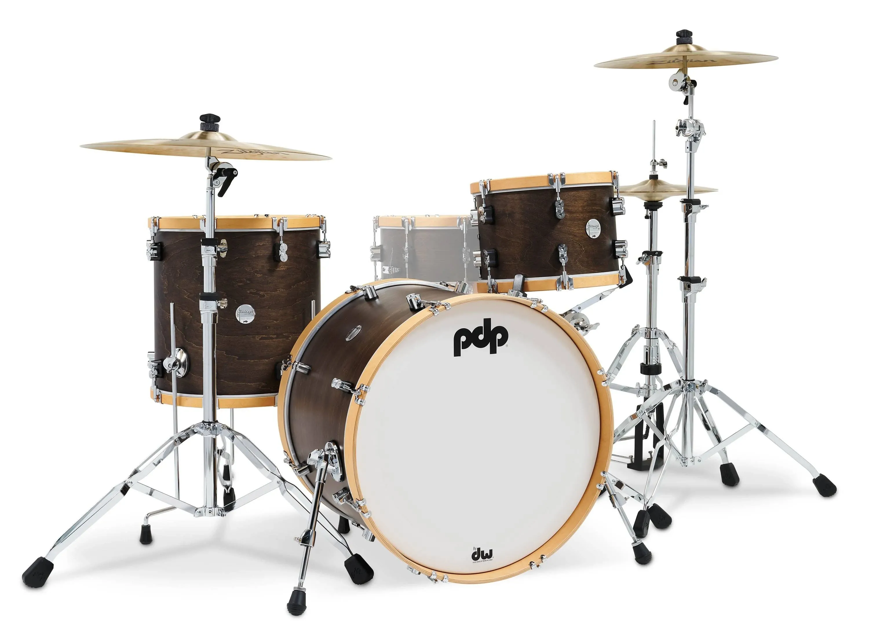 PDP Concept Classic 3-Piece Maple Shell Pack - 13/16/22 - Walnut w/ Natural Hoop