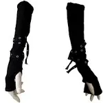 Goth Arm Warmers Fingerless Gloves for Women Gothic Steampunk Accessories Black Arm Sleeves