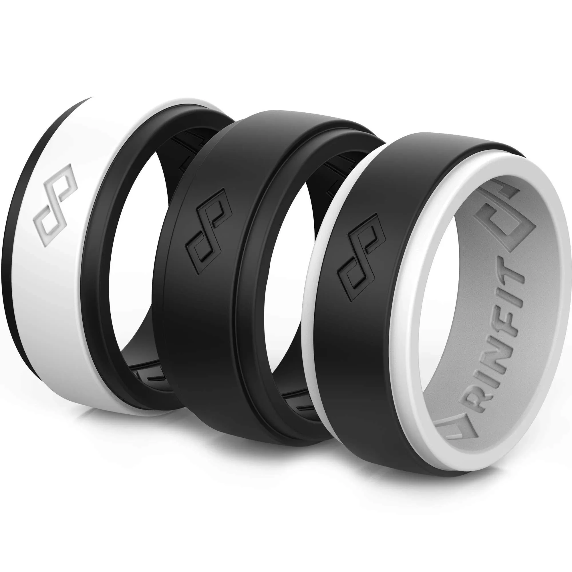 Silicone Rings for Men by Rinfit. Soft&amp;Durable Wedding Band - 3 set Rinfit-Air