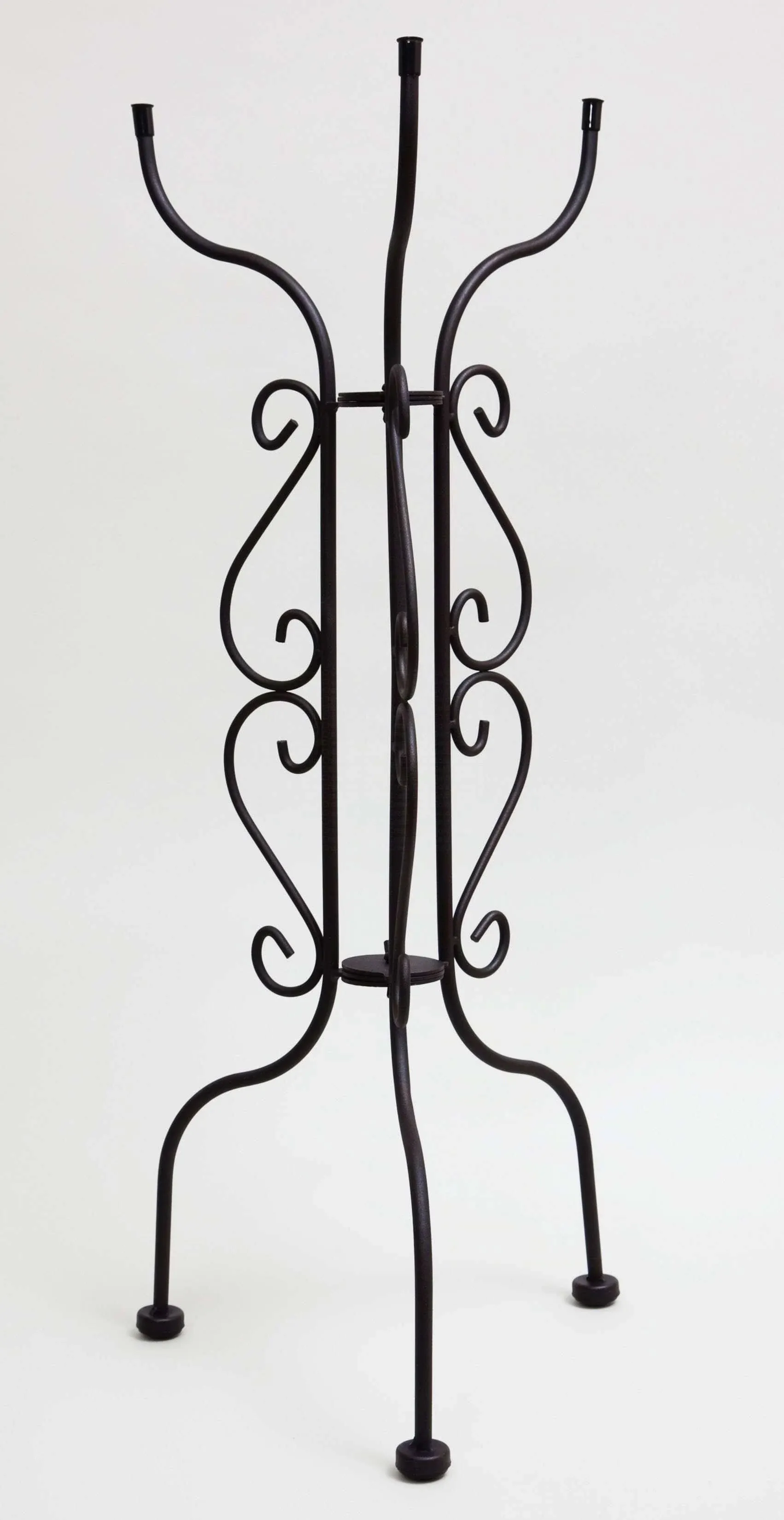 Evergreen Tall Black Metal Scroll Bird Bath Stand