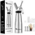 WHIPPED CREAM DISPENSER Maker Canister Stainless 500ml ECO-WILL