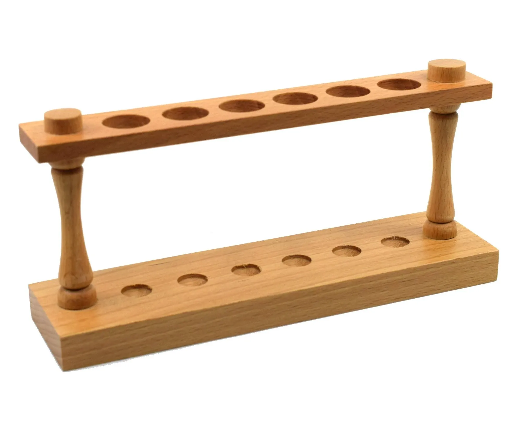 EISCO Wooden Test Tube Rack - Accommodates 6 Tubes, up to 22mm - 9.75" Wide - Premium Polished Wood Construction