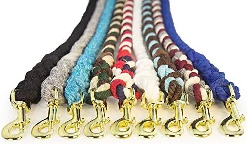 Ravenox Fms Cotton Rope Leash Lead | 1/2-inch x 6 Foot for Medium or Large Dogs & Pets (Grey)| Handmade in The USA with 100% American Made Rope | Custom Colors, Heavy Duty Hardware