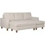 Abbyson Living Elaina Fabric Reversible Sectional and Ottoman