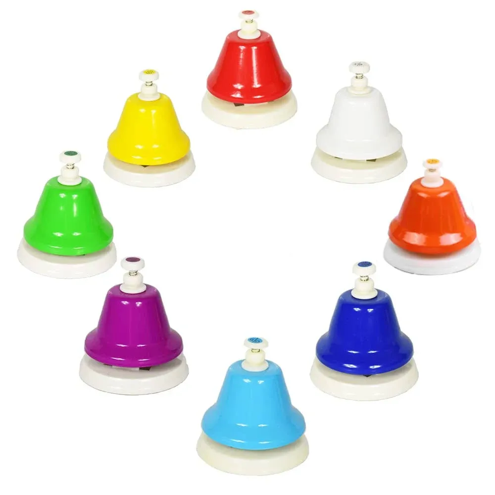 ENNBOM Desk Bells Hand Bells 8 Notes Music Bells Percussion Instrument Musical Teaching Diatonic