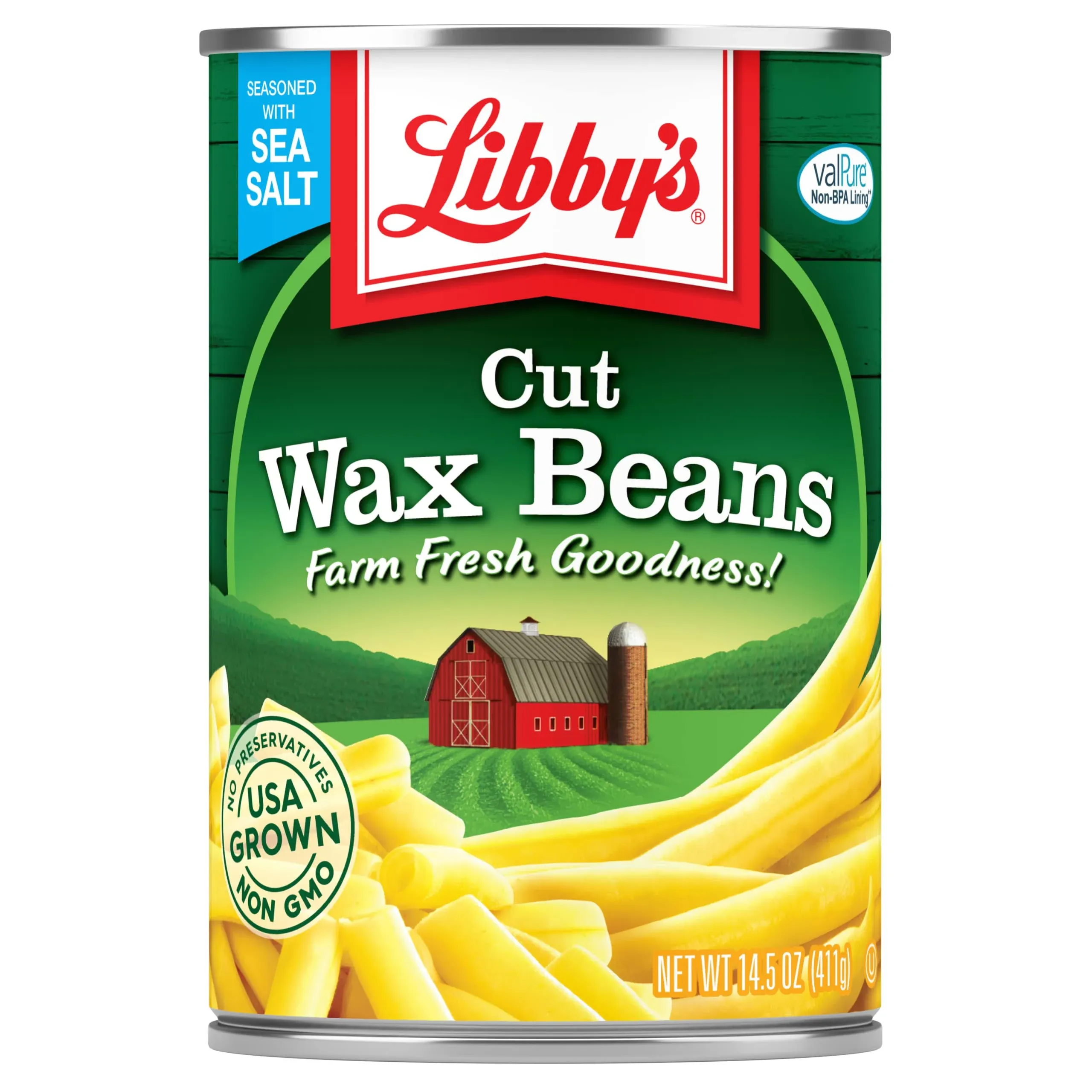 Libby's Cut Wax Beans | Delicious, Mild & Subtly Sweet | Crisp-Tender Bite | Pale Yellow Beans | Grown & Made in USA | 14.5 oz (Pack of 12)