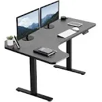 VIVO Electric 58" x 35" Corner Standup Desk w/ Memory Controller, Black Table Top, Black Frame (DESK-KIT-1BRB)