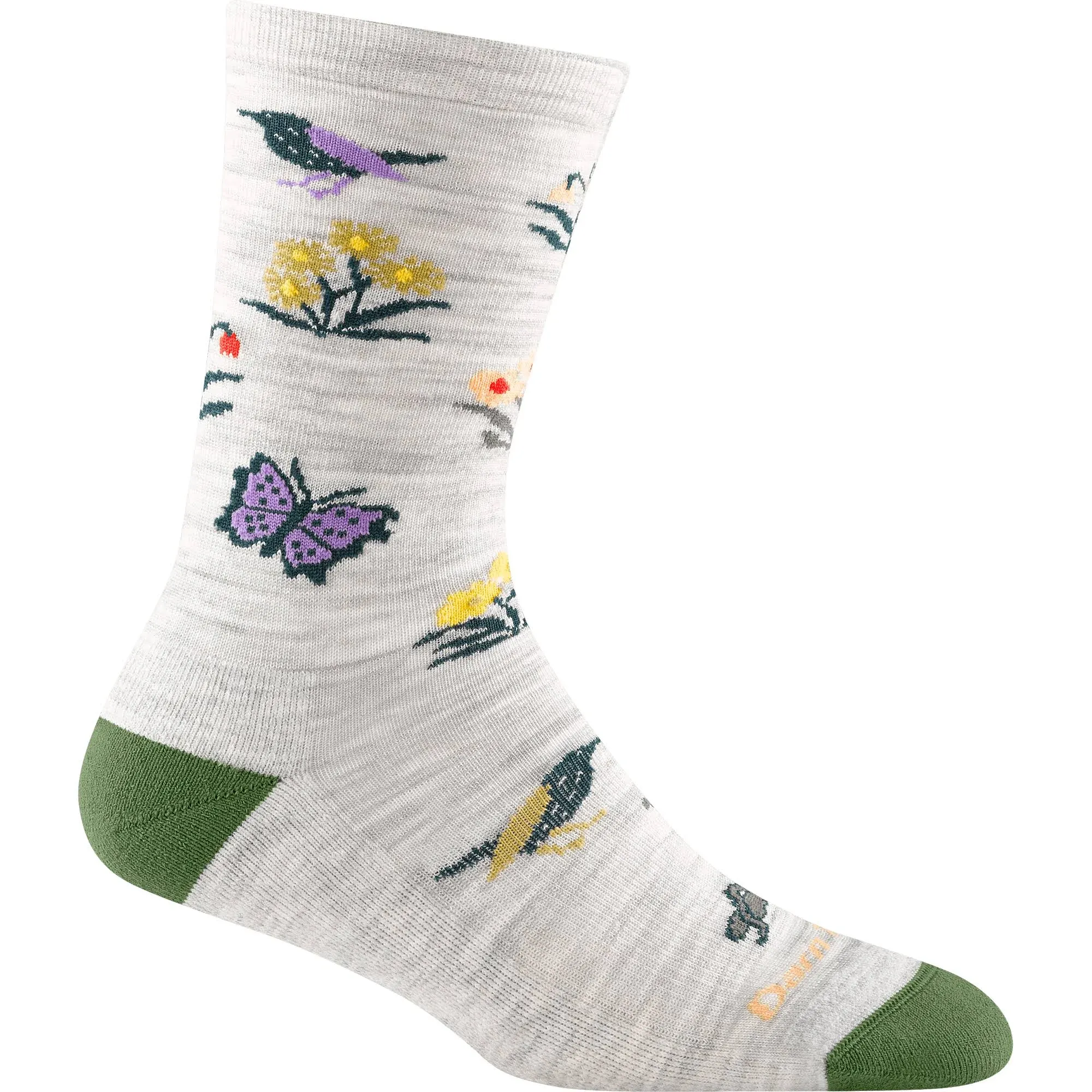 Darn Tough Cottage Bloom Crew Lightweight Sock with Cushion - Women's Ash Small