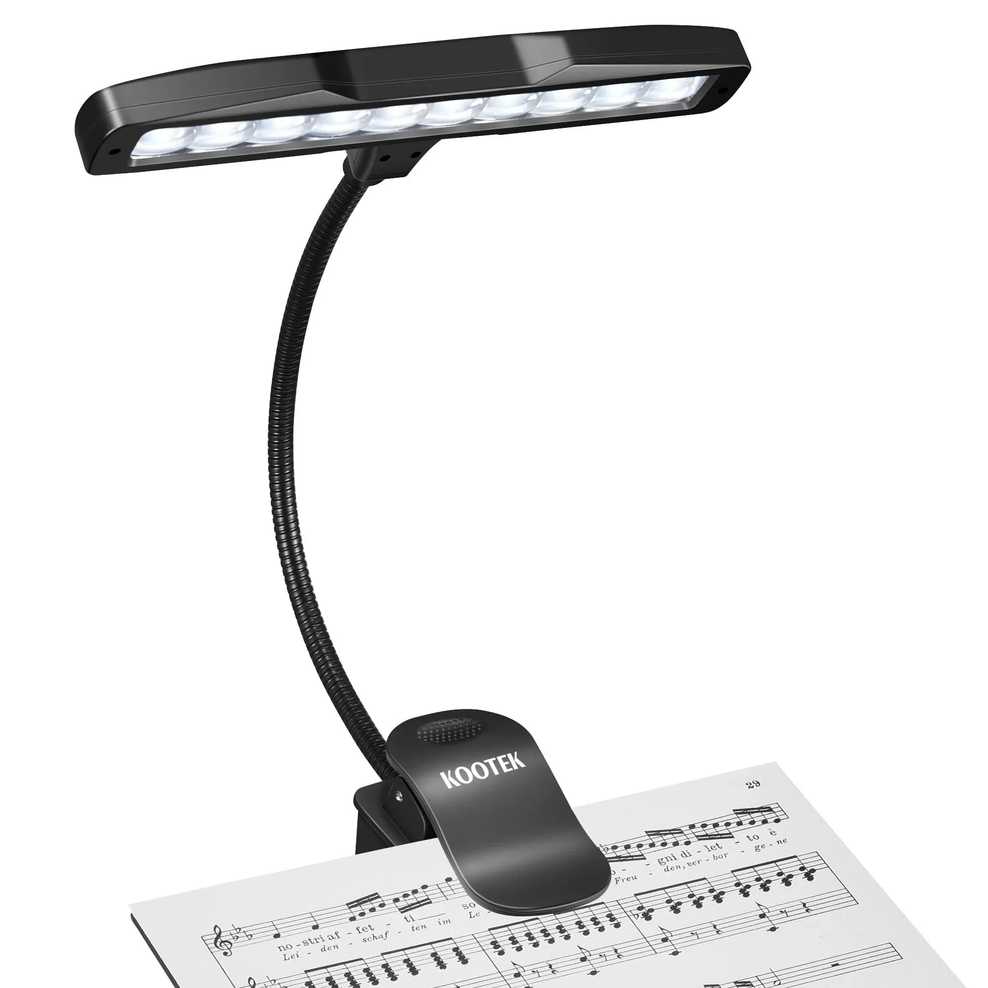 Kootek Clip on Book Lights Music Light Stand 10 LED Orchestra Lamp Adjustable