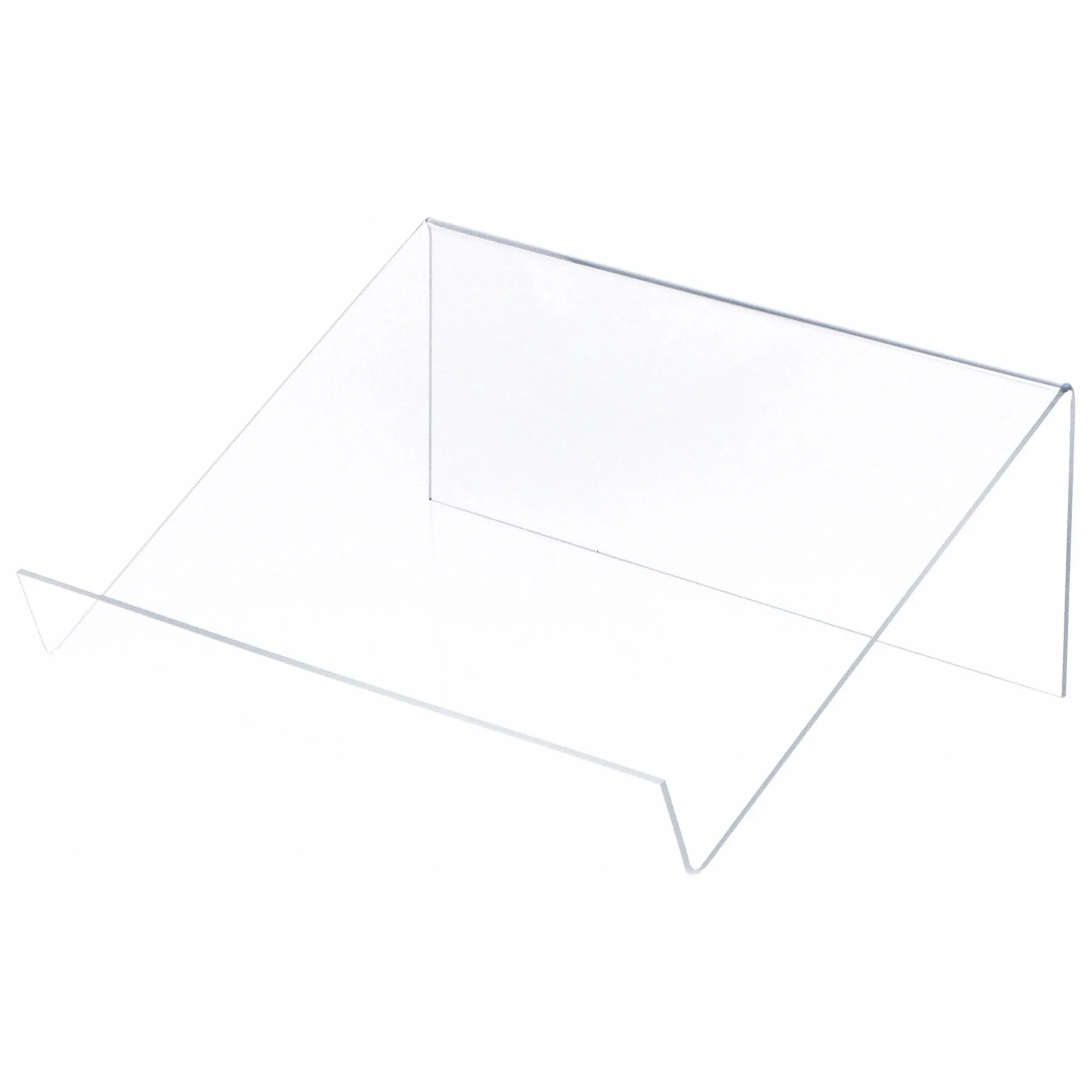 Plymor Clear Acrylic Slightly Elevated Book Display Stand with 1.5" Ledge, 12" W x 9" D x 4.5" H