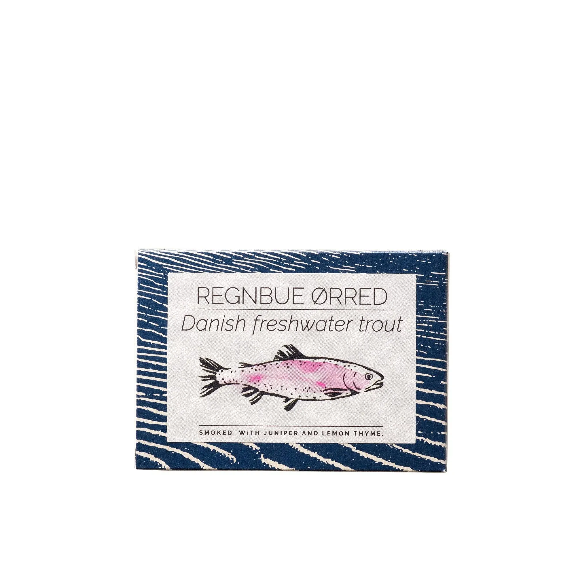 Fangst Regnbue Orred | Tinned Smoked Freshwater Trout with Juniper and Lemon Thyme | 1 x 110g