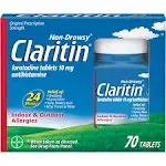 Claritin Allergy Relief 24 Hour Non-Drowsy Loratadine Tablets